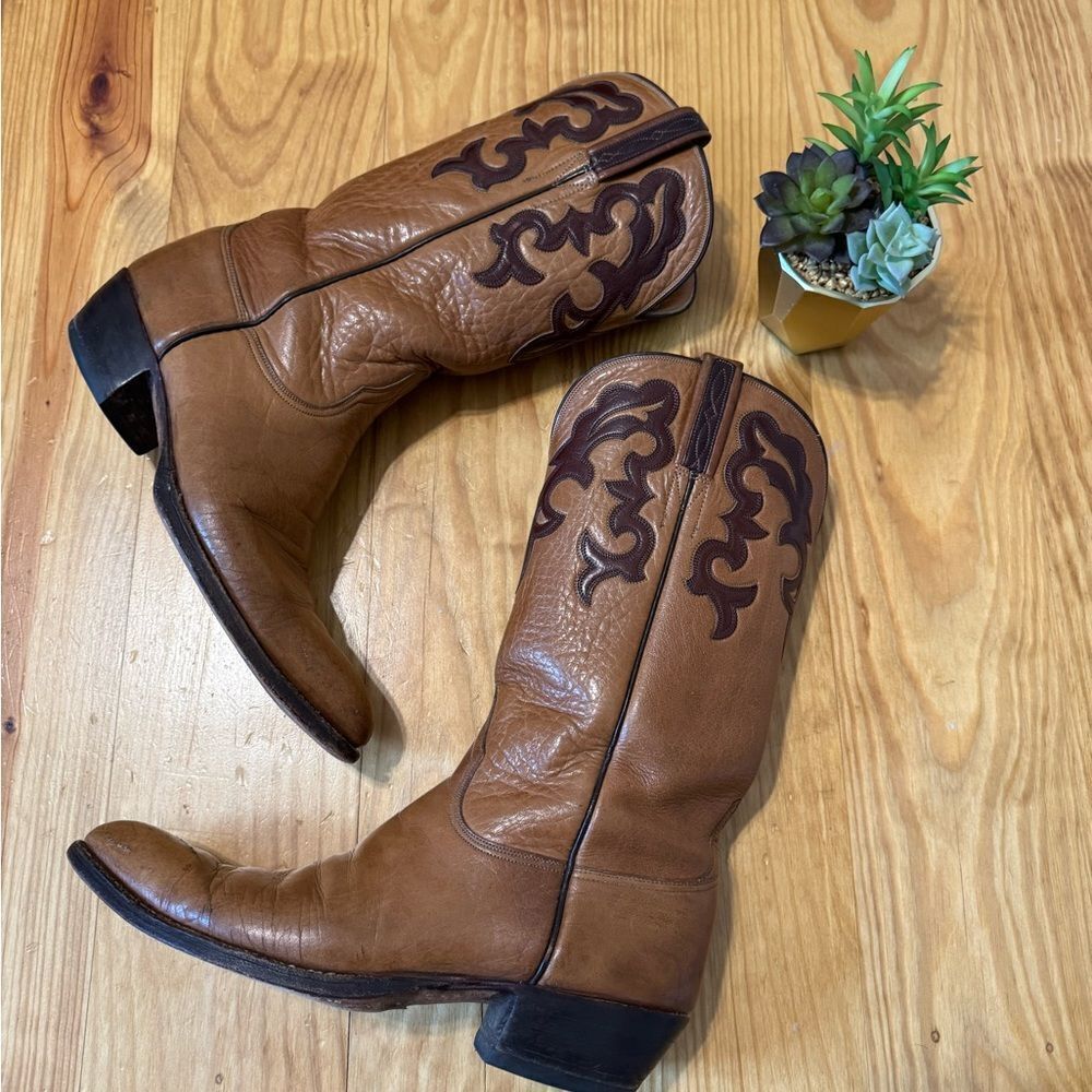 VTG Lucchese San Antonio 2L126 Leather Two Tone Size US 11AA